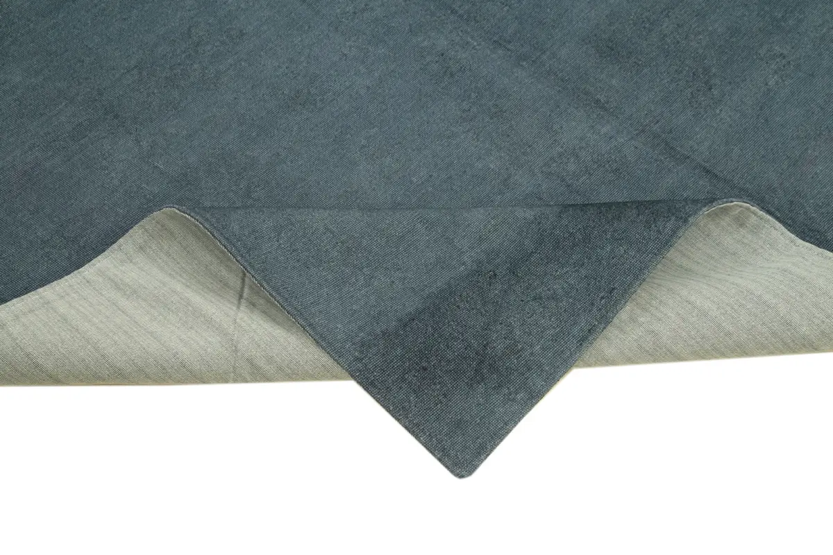 Needlepoint Gri Pamuk Üzerine Yün El Dokuma Halı-171x248 - Görsel 6