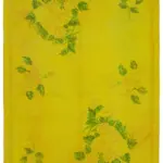 Needlepoint Sarı Pamuk Üzerine Yün El Dokuma Halı-168x260