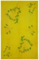 Needlepoint Sarı Pamuk Üzerine Yün El Dokuma Halı-168x260