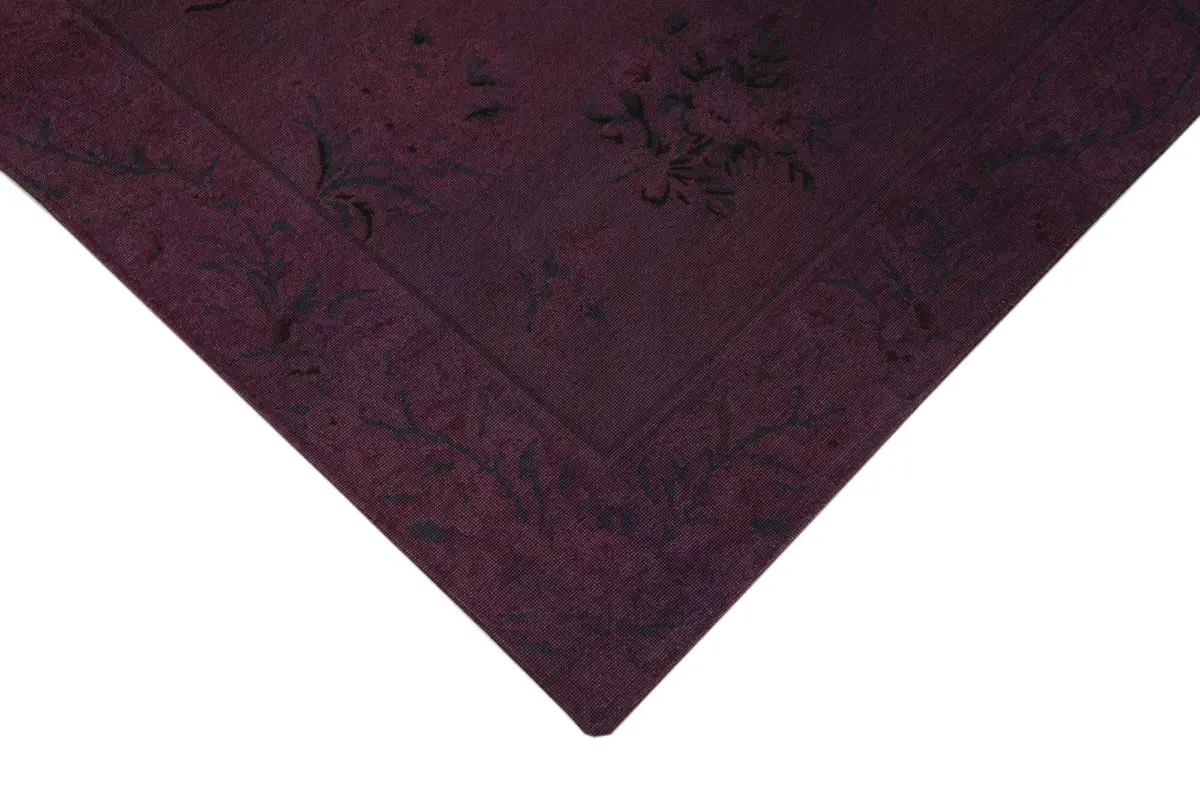 Needlepoint Kahverengi Pamuk Üzerine Yün El Dokuma Halı-161x252 - Görsel 4