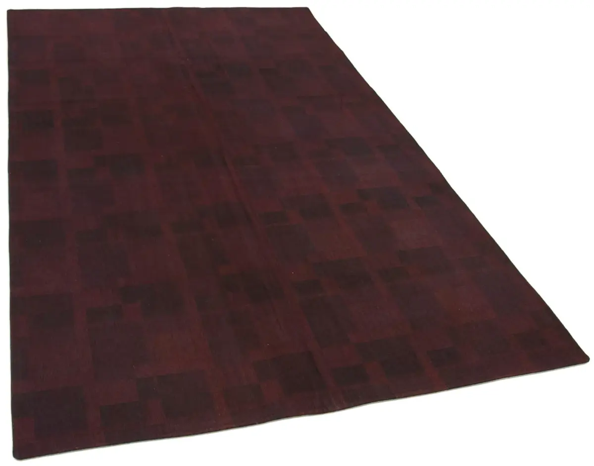 Needlepoint Kahverengi Pamuk Üzerine Yün El Dokuma Halı-140x229 - Görsel 2