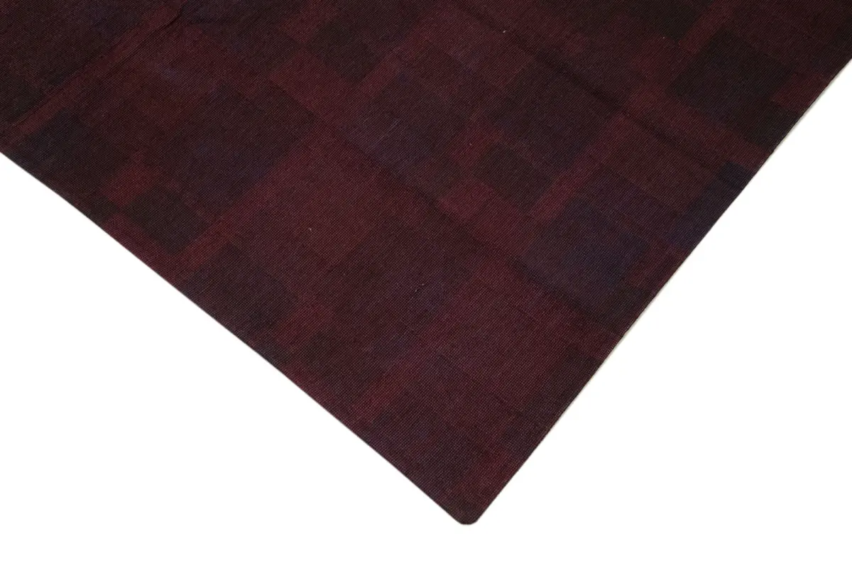 Needlepoint Kahverengi Pamuk Üzerine Yün El Dokuma Halı-140x229 - Görsel 4