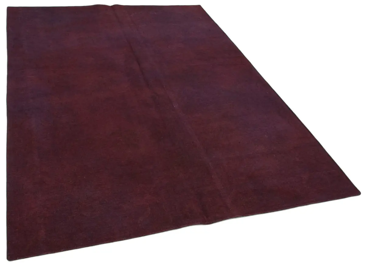 Needlepoint Fuşya Pamuk Üzerine Yün El Dokuma Halı-167x239 - Görsel 2