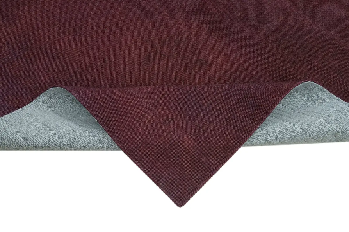 Needlepoint Fuşya Pamuk Üzerine Yün El Dokuma Halı-167x239 - Görsel 6