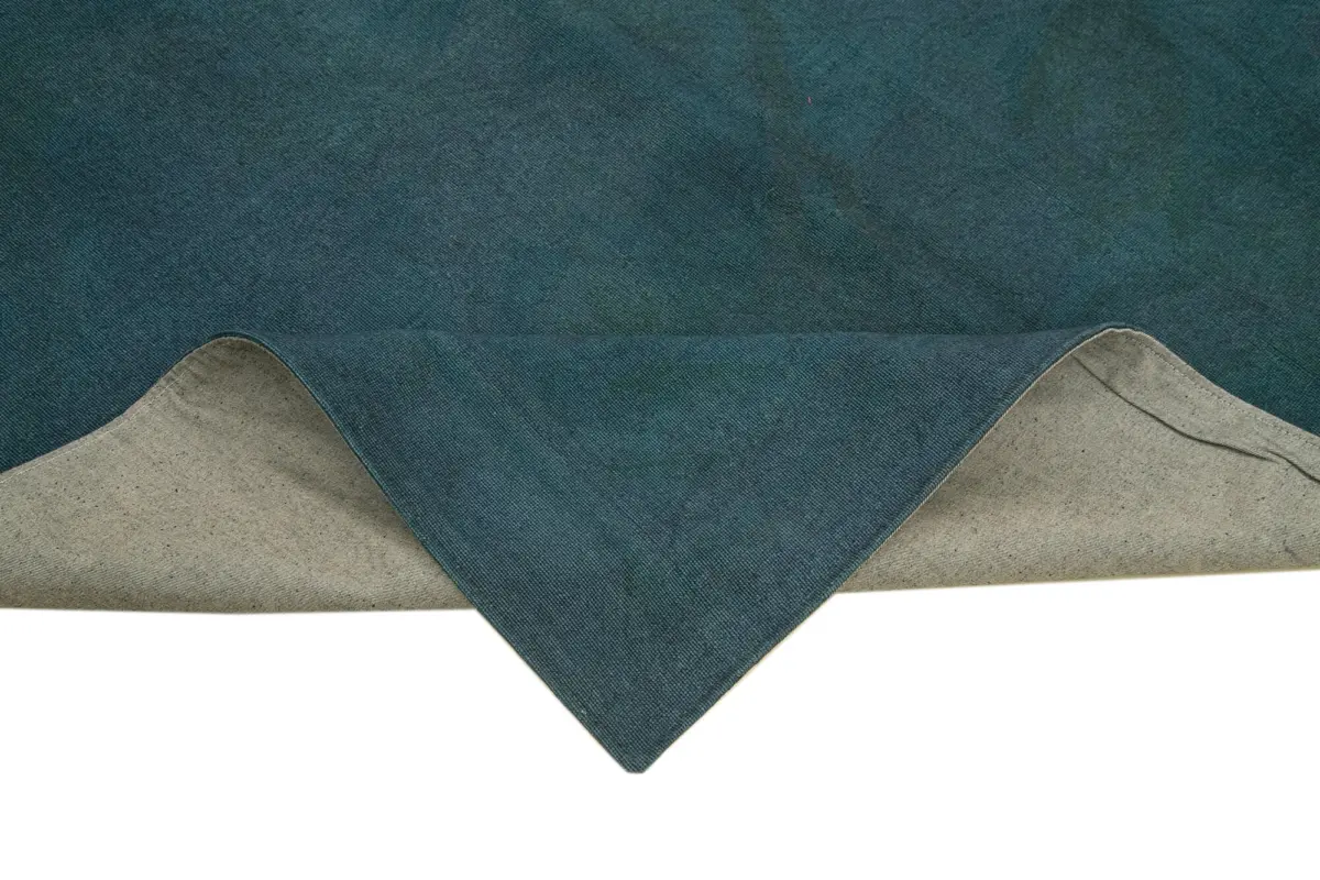 Needlepoint Gri Pamuk Üzerine Yün El Dokuma Halı-169x240 - Görsel 6