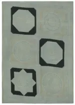 Needlepoint Gri Pamuk Üzerine Yün El Dokuma Halı-165x234