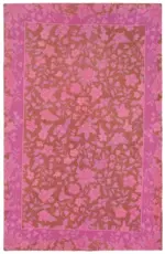 Needlepoint Pembe Pamuk Üzerine Yün El Dokuma Halı-166x254