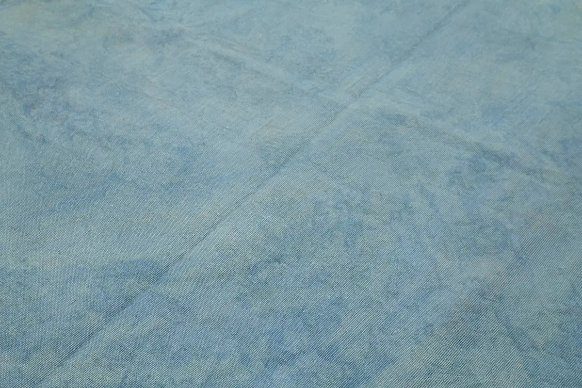 Needlepoint Mavi Pamuk Üzerine Yün El Dokuma Halı-162x258 - Görsel 5