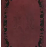 Needlepoint Kırmızı Pamuk Üzerine Yün El Dokuma Halı-163x252