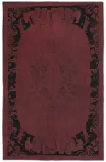 Needlepoint Kırmızı Pamuk Üzerine Yün El Dokuma Halı-163x252