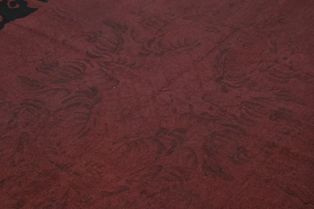 Needlepoint Kırmızı Pamuk Üzerine Yün El Dokuma Halı-163x252 - Görsel 5