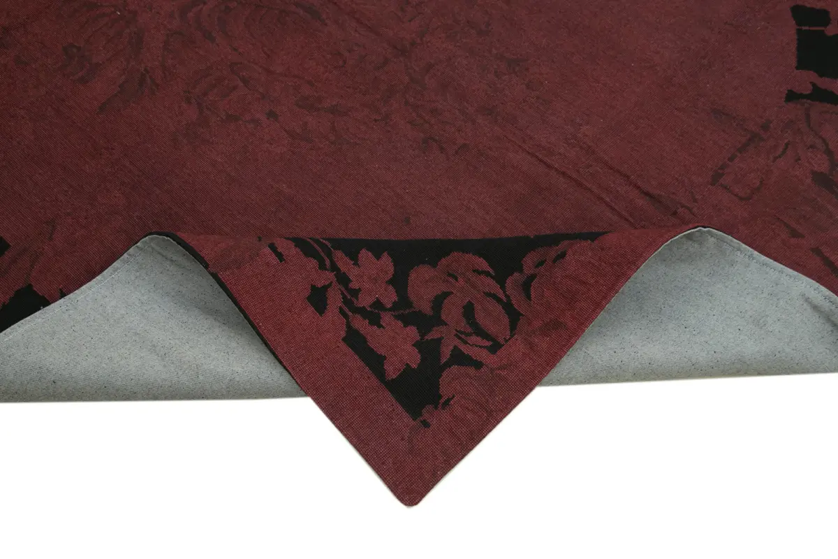 Needlepoint Kırmızı Pamuk Üzerine Yün El Dokuma Halı-163x252 - Görsel 6