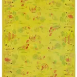 Needlepoint Sarı Pamuk Üzerine Yün El Dokuma Halı-163x257