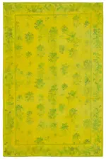 Needlepoint Sarı Pamuk Üzerine Yün El Dokuma Halı-165x252