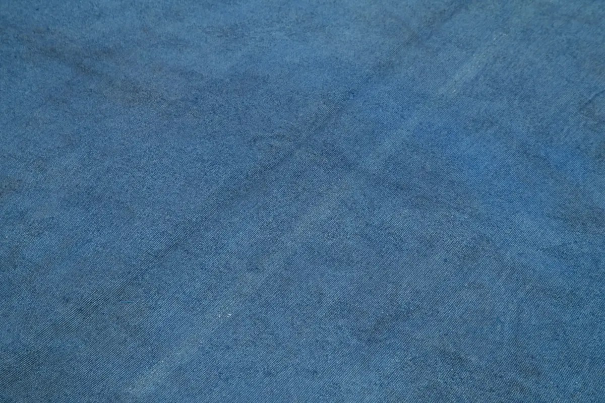 Needlepoint Mavi Pamuk Üzerine Yün El Dokuma Halı-165x244 - Görsel 5