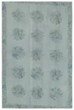 Needlepoint Gri Pamuk Üzerine Yün El Dokuma Halı-160x240