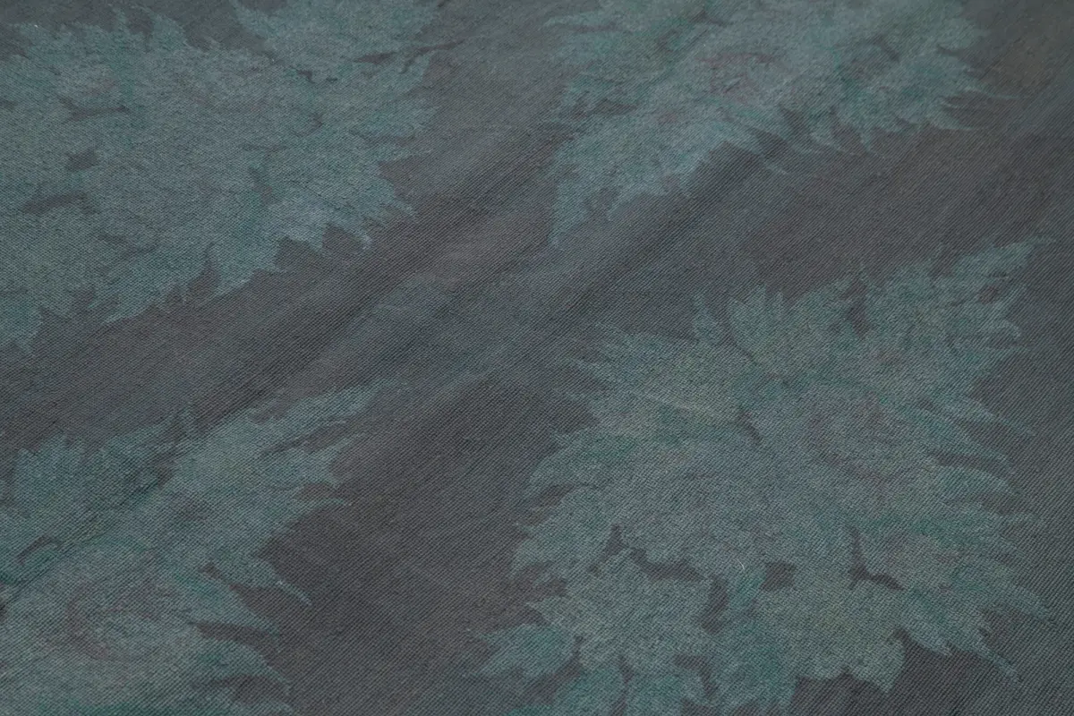 Needlepoint Gri Pamuk Üzerine Yün El Dokuma Halı-170x227 - Görsel 5