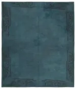 Needlepoint Mavi Pamuk Üzerine Yün El Dokuma Halı-215x249