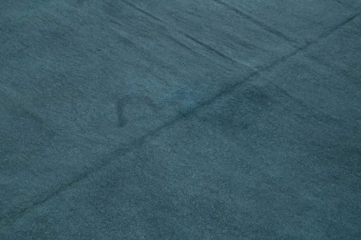 Needlepoint Mavi Pamuk Üzerine Yün El Dokuma Halı-215x249 - Görsel 5