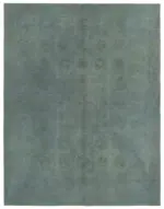 Needlepoint Gri Pamuk Üzerine Yün El Dokuma Halı-227x291