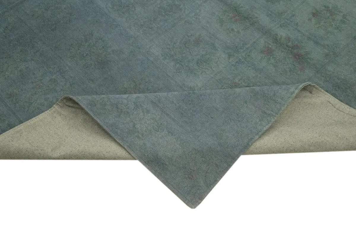 Needlepoint Gri Pamuk Üzerine Yün El Dokuma Halı-227x291 - Görsel 6