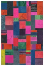 Needlepoint Multi Pamuk Üzerine Yün El Dokuma Halı-200x300