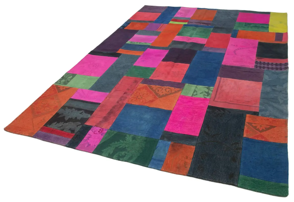 Needlepoint Multi Pamuk Üzerine Yün El Dokuma Halı-200x300 - Görsel 3