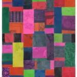 Needlepoint Multi Pamuk Üzerine Yün El Dokuma Halı-200x300