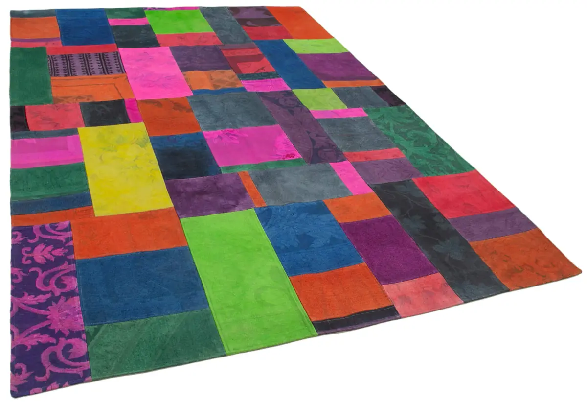 Needlepoint Multi Pamuk Üzerine Yün El Dokuma Halı-200x300 - Görsel 2