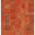 Needlepoint Turuncu Pamuk Üzerine Yün El Dokuma Halı-203x301