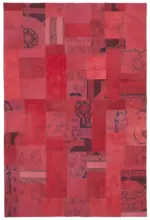 Needlepoint Kırmızı Pamuk Üzerine Yün El Dokuma Halı-202x300