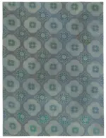 Needlepoint Mavi Pamuk Üzerine Yün El Dokuma Halı-206x275