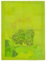 Needlepoint Yeşil Pamuk Üzerine Yün El Dokuma Halı-196x261