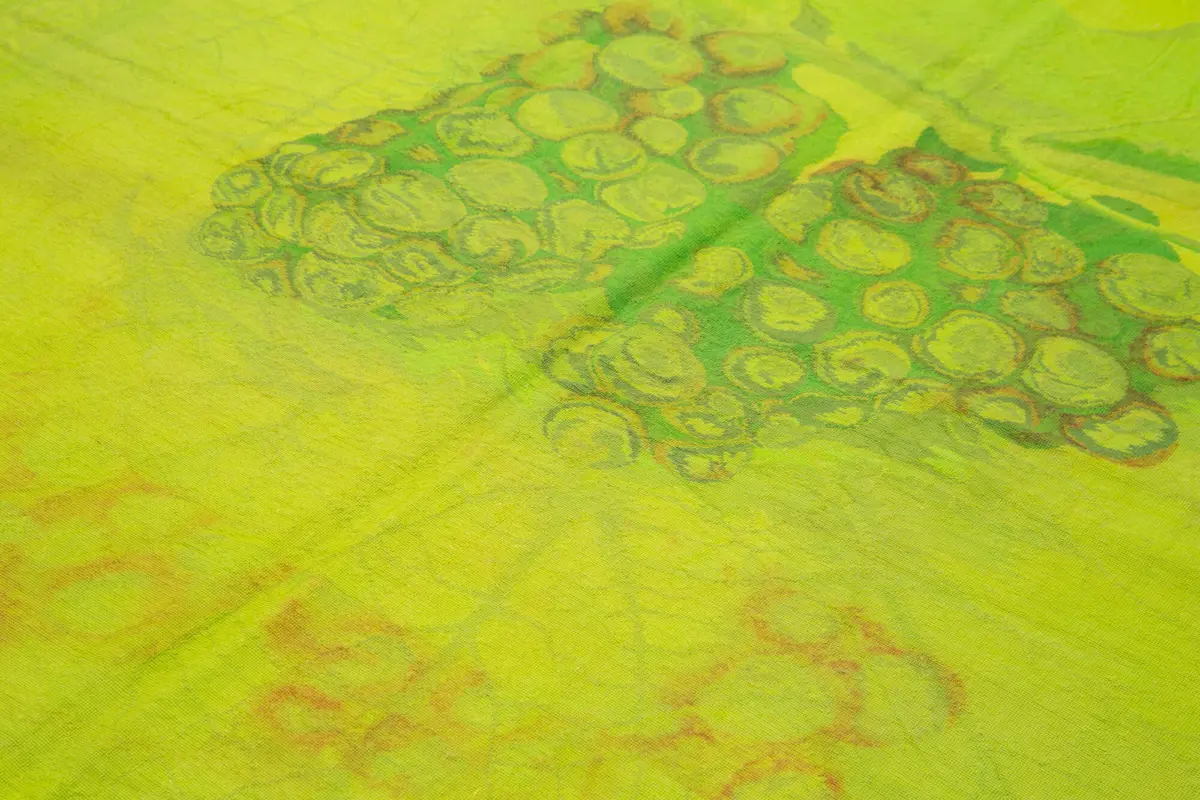 Needlepoint Yeşil Pamuk Üzerine Yün El Dokuma Halı-196x261 - Görsel 5