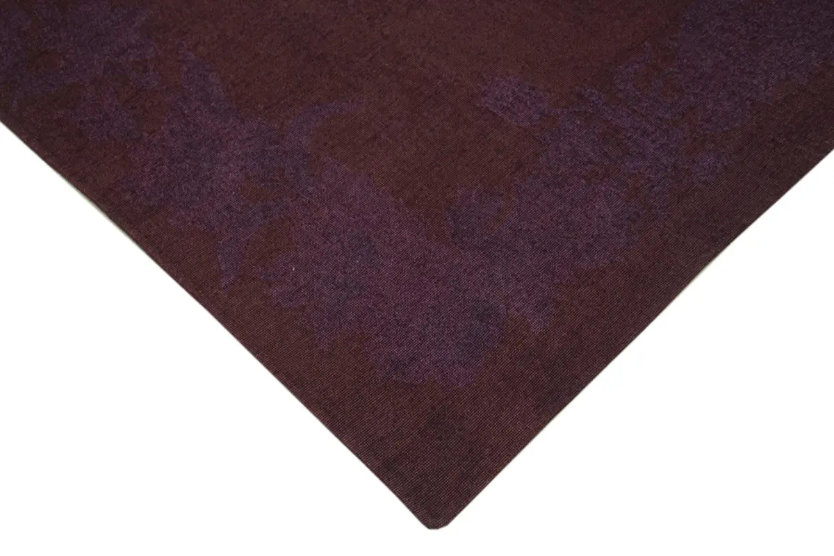 Needlepoint Mor Pamuk Üzerine Yün El Dokuma Halı-219x263 - Görsel 4