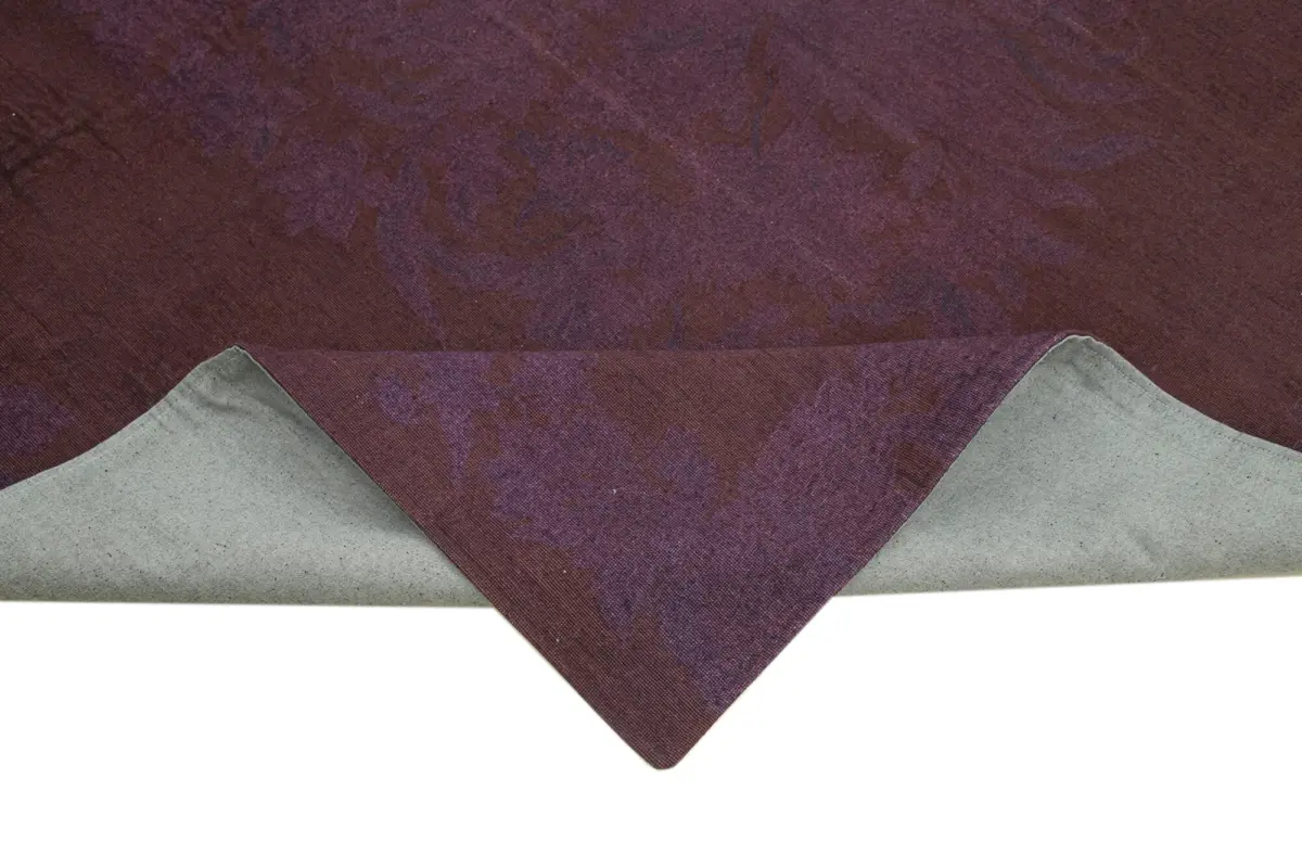 Needlepoint Mor Pamuk Üzerine Yün El Dokuma Halı-219x263 - Görsel 6