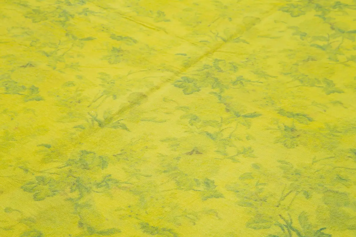 Needlepoint Sarı Pamuk Üzerine Yün El Dokuma Halı-227x267 - Görsel 5