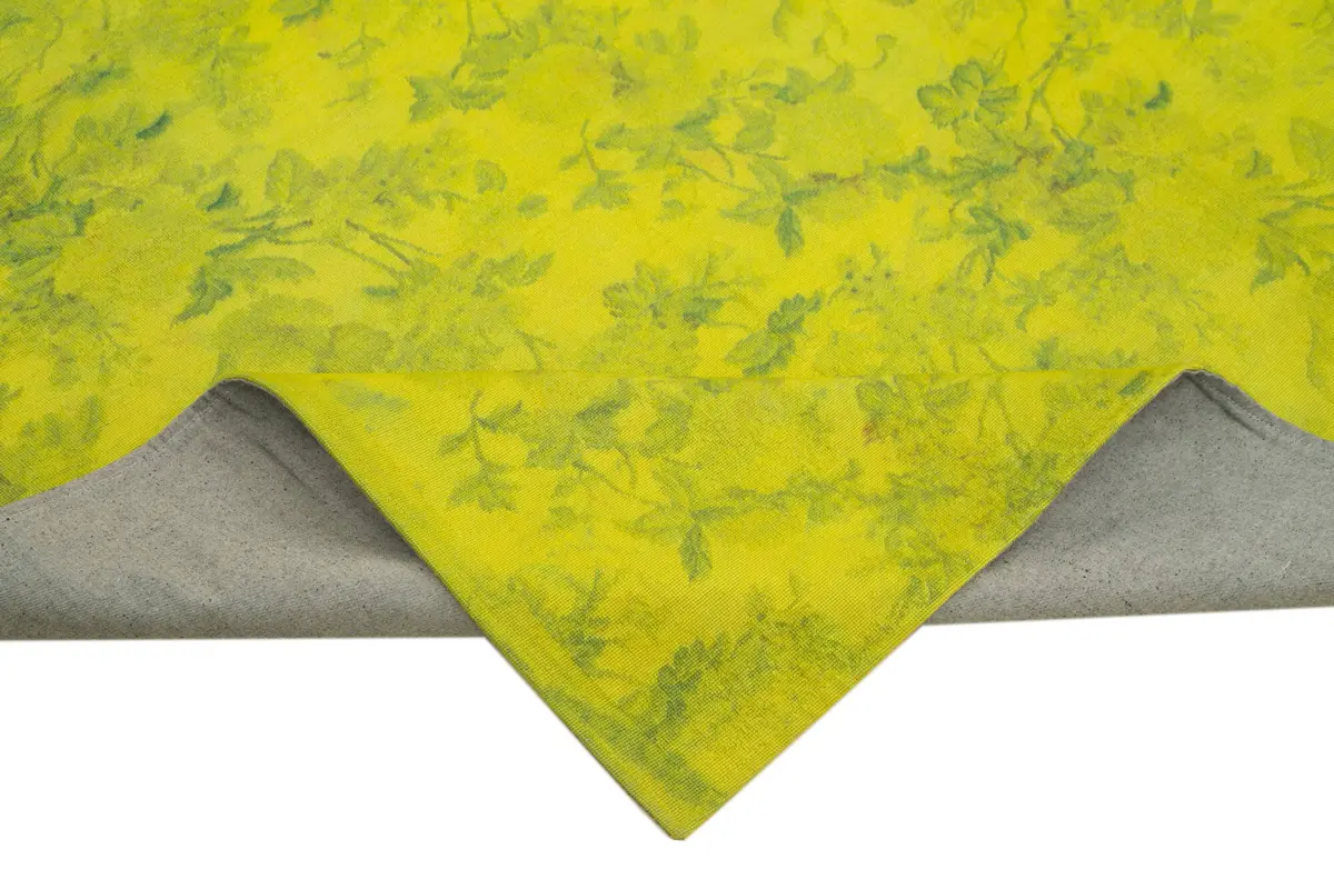 Needlepoint Sarı Pamuk Üzerine Yün El Dokuma Halı-227x267 - Görsel 6