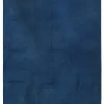 Needlepoint Mavi Pamuk Üzerine Yün El Dokuma Halı-221x267