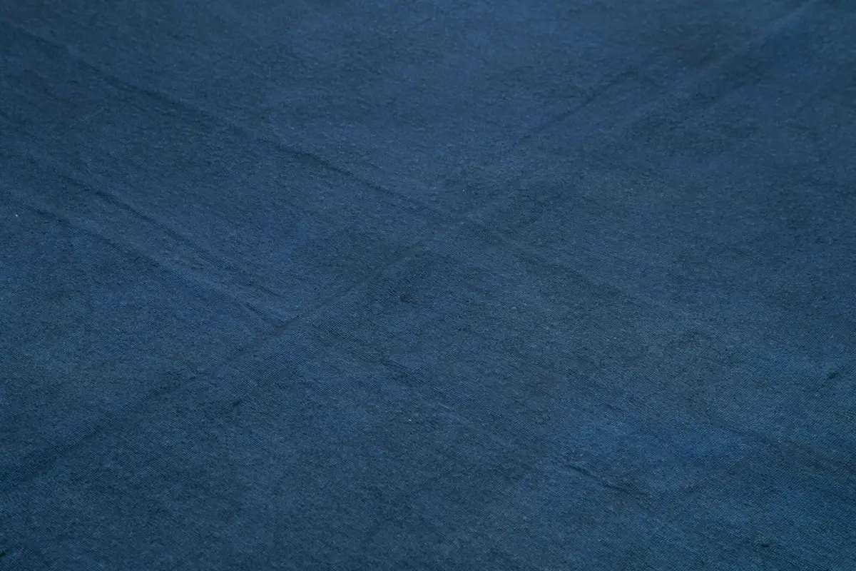 Needlepoint Mavi Pamuk Üzerine Yün El Dokuma Halı-221x267 - Görsel 5