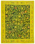 Needlepoint Sarı Pamuk Üzerine Yün El Dokuma Halı-211x273