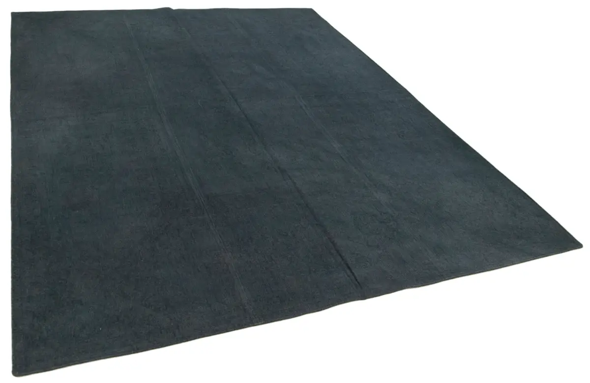 Needlepoint Mavi Pamuk Üzerine Yün El Dokuma Halı-222x283 - Görsel 2