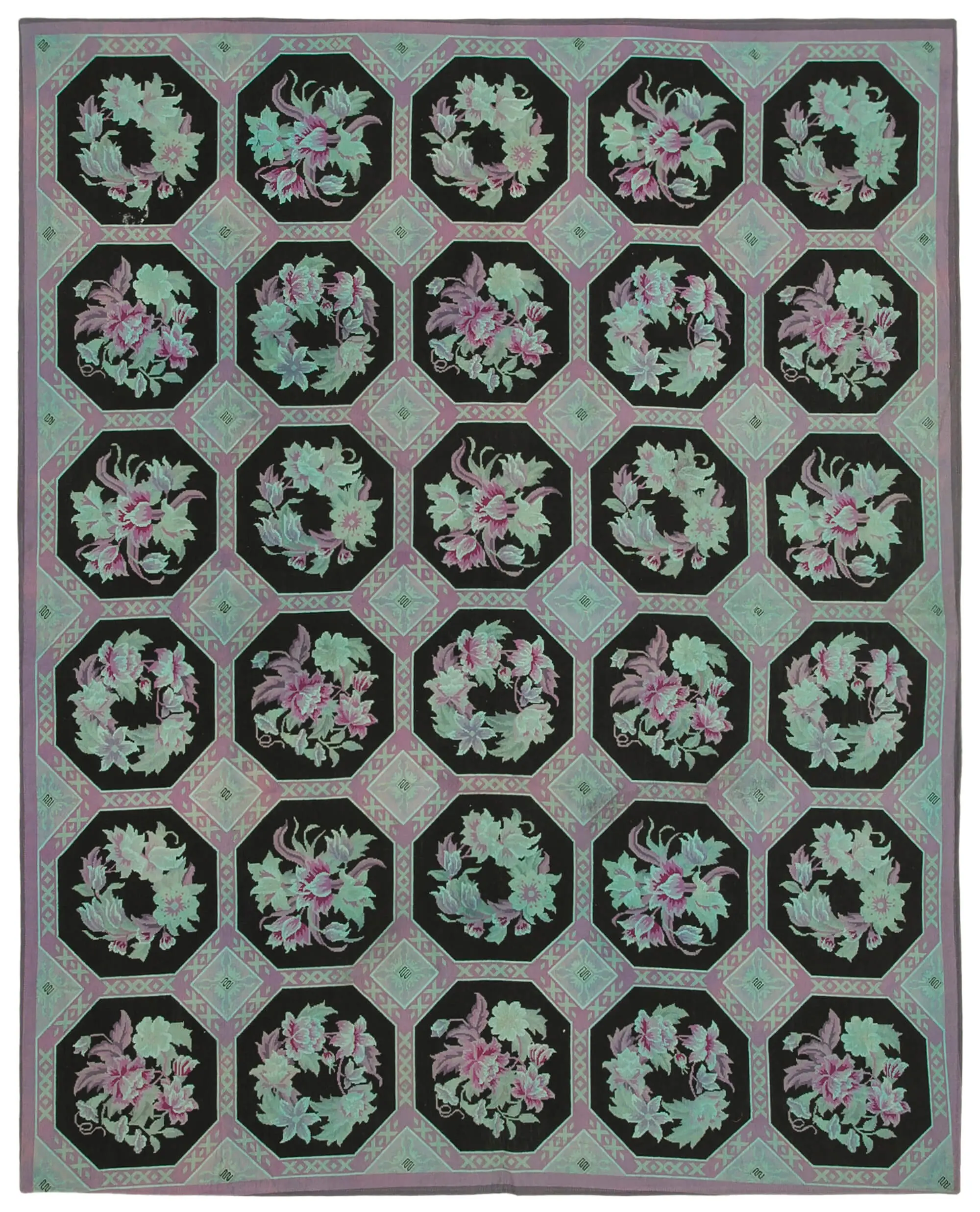 Needlepoint Multi Pamuk Üzerine Yün El Dokuma Halı-227x280 - Görsel 1