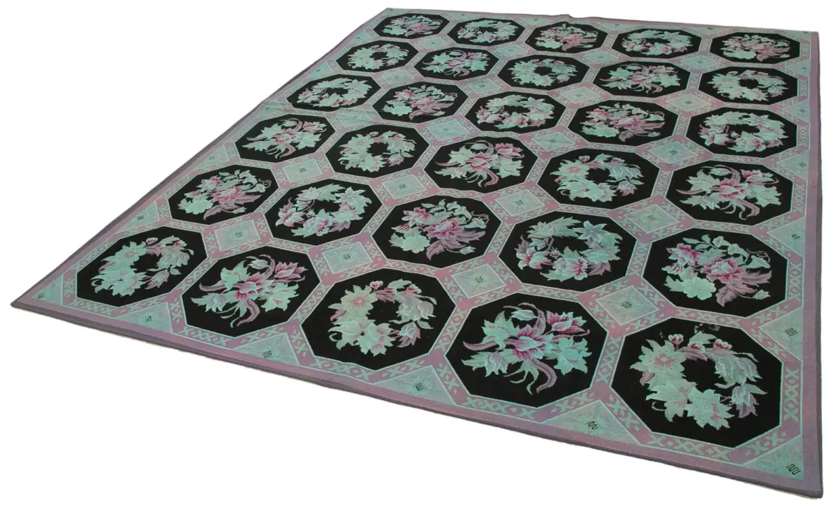 Needlepoint Multi Pamuk Üzerine Yün El Dokuma Halı-227x280 - Görsel 3