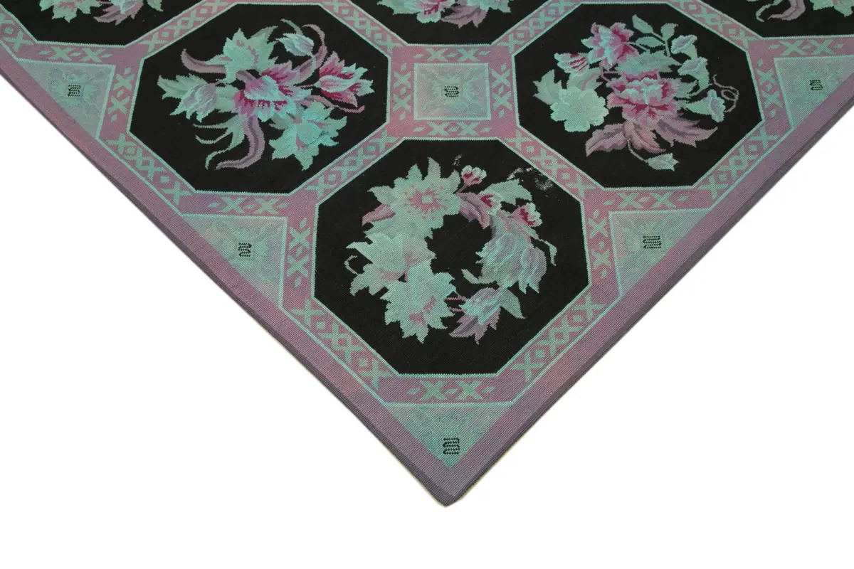 Needlepoint Multi Pamuk Üzerine Yün El Dokuma Halı-227x280 - Görsel 4