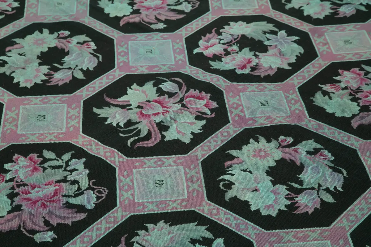 Needlepoint Multi Pamuk Üzerine Yün El Dokuma Halı-227x280 - Görsel 5