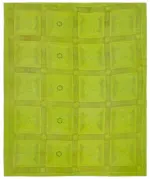 Needlepoint Yeşil Pamuk Üzerine Yün El Dokuma Halı-229x276