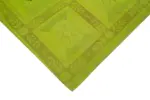 Needlepoint Yeşil Pamuk Üzerine Yün El Dokuma Halı-229x276 - Görsel 4