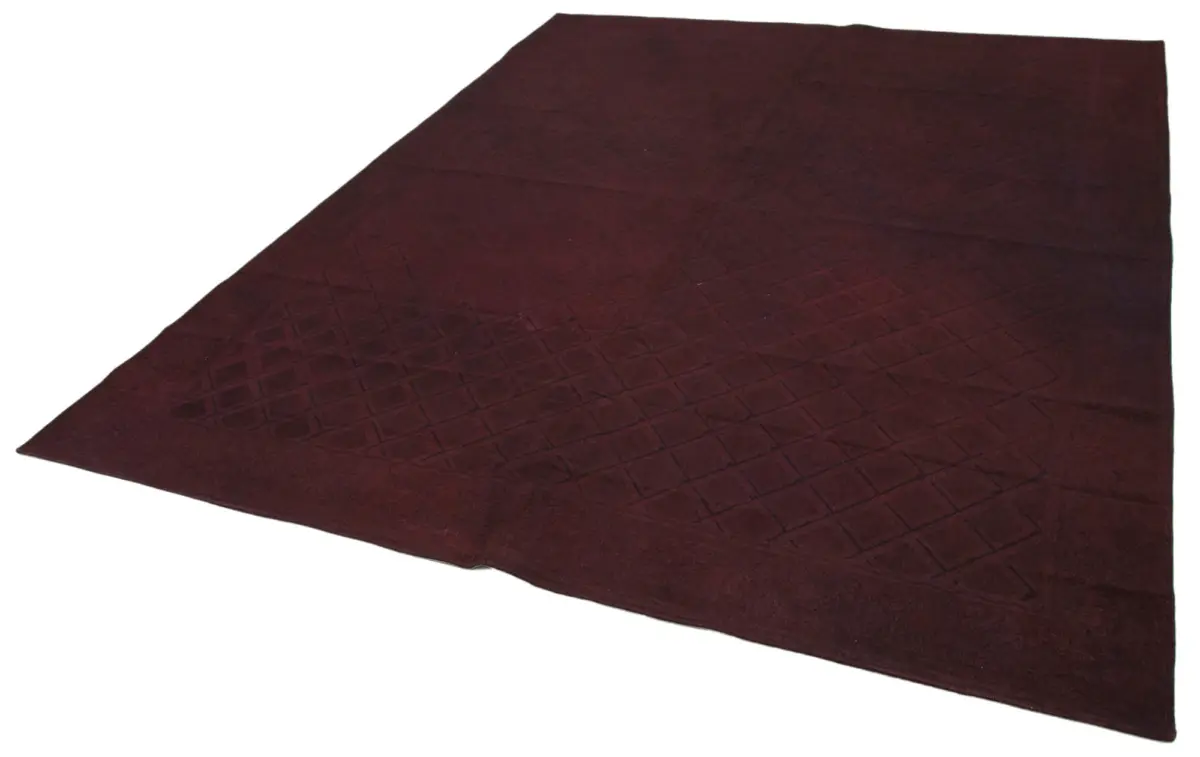 Needlepoint Kahverengi Pamuk Üzerine Yün El Dokuma Halı-222x277 - Görsel 3