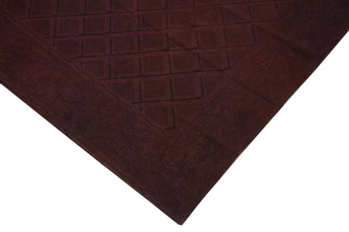 Needlepoint Kahverengi Pamuk Üzerine Yün El Dokuma Halı-222x277 - Görsel 4